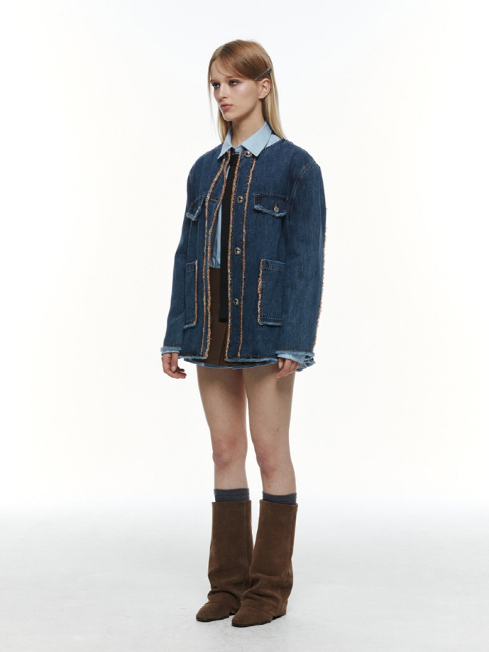 デニムツイードジャケット（ブルー） | THREE TO EIGHTY | HANA(ハナ) #8