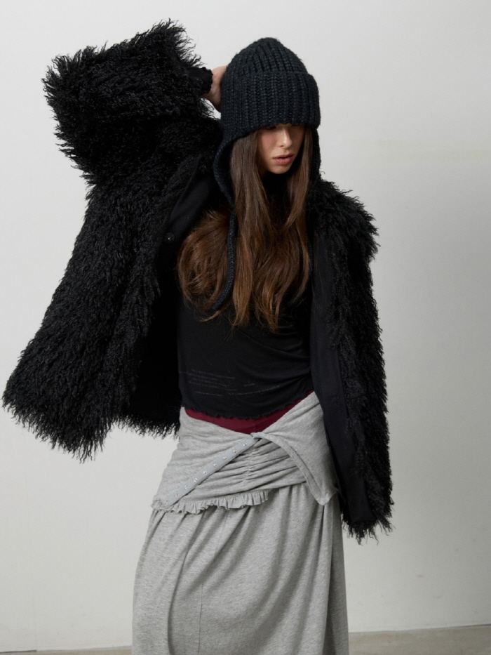 フラッフィーフェイクファージャケット（ブラック） | THREE TO EIGHTY | HANA(ハナ) #9