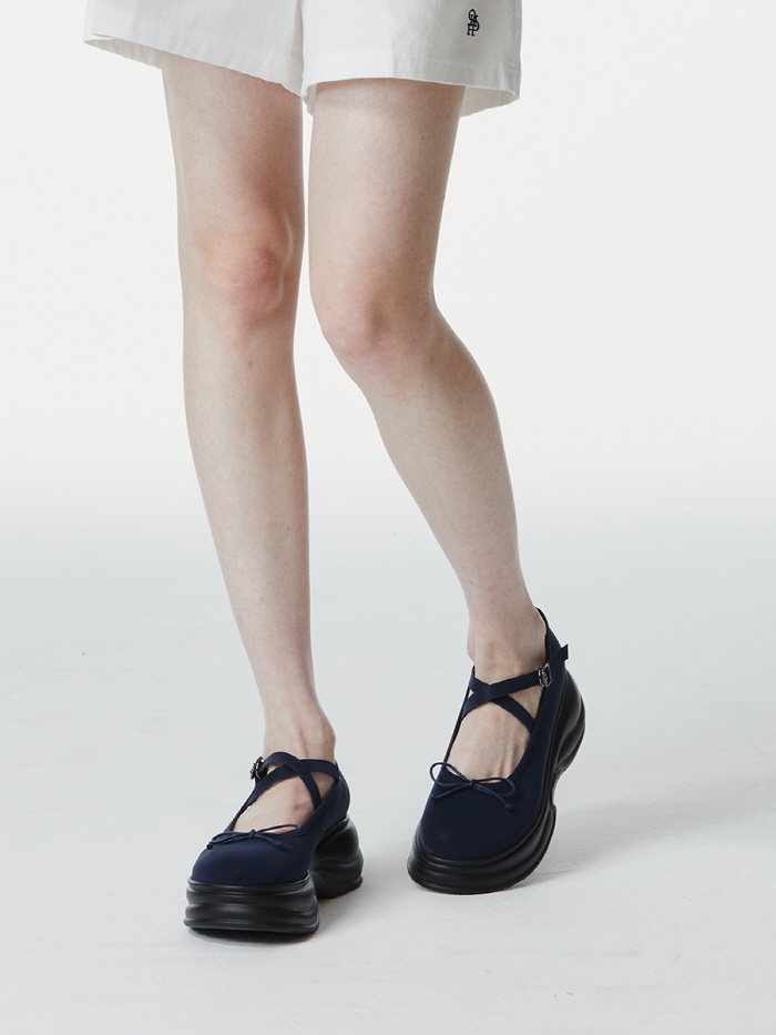 ストラップメリージェーンプラットフォーム（ネイビー） | THREE TO EIGHTY | HANA(ハナ) #9