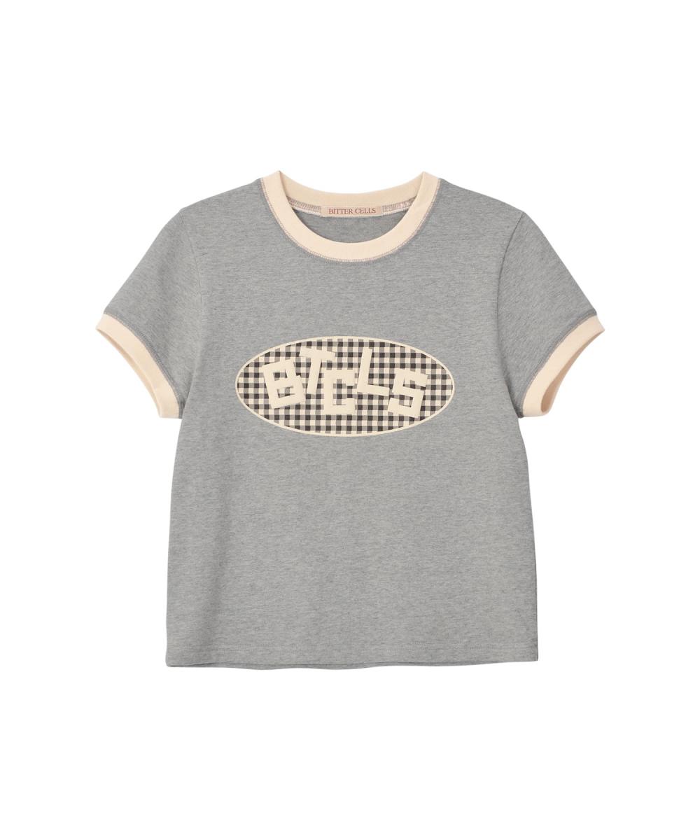 ハイジ チェック リンガー Tシャツ-グレー | BITTERCELLS | HANA(ハナ) #8