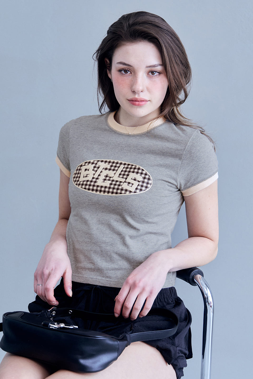 ハイジ チェック リンガー Tシャツ-グレー | BITTERCELLS | HANA(ハナ) #4