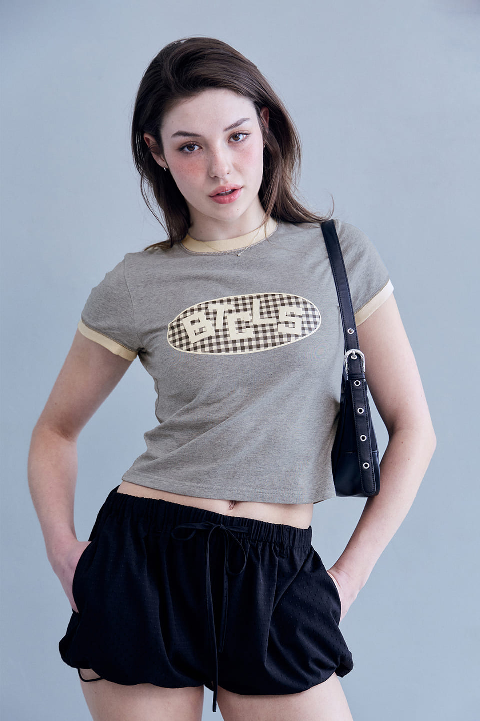 ハイジ チェック リンガー Tシャツ-グレー | BITTERCELLS | HANA(ハナ) #5