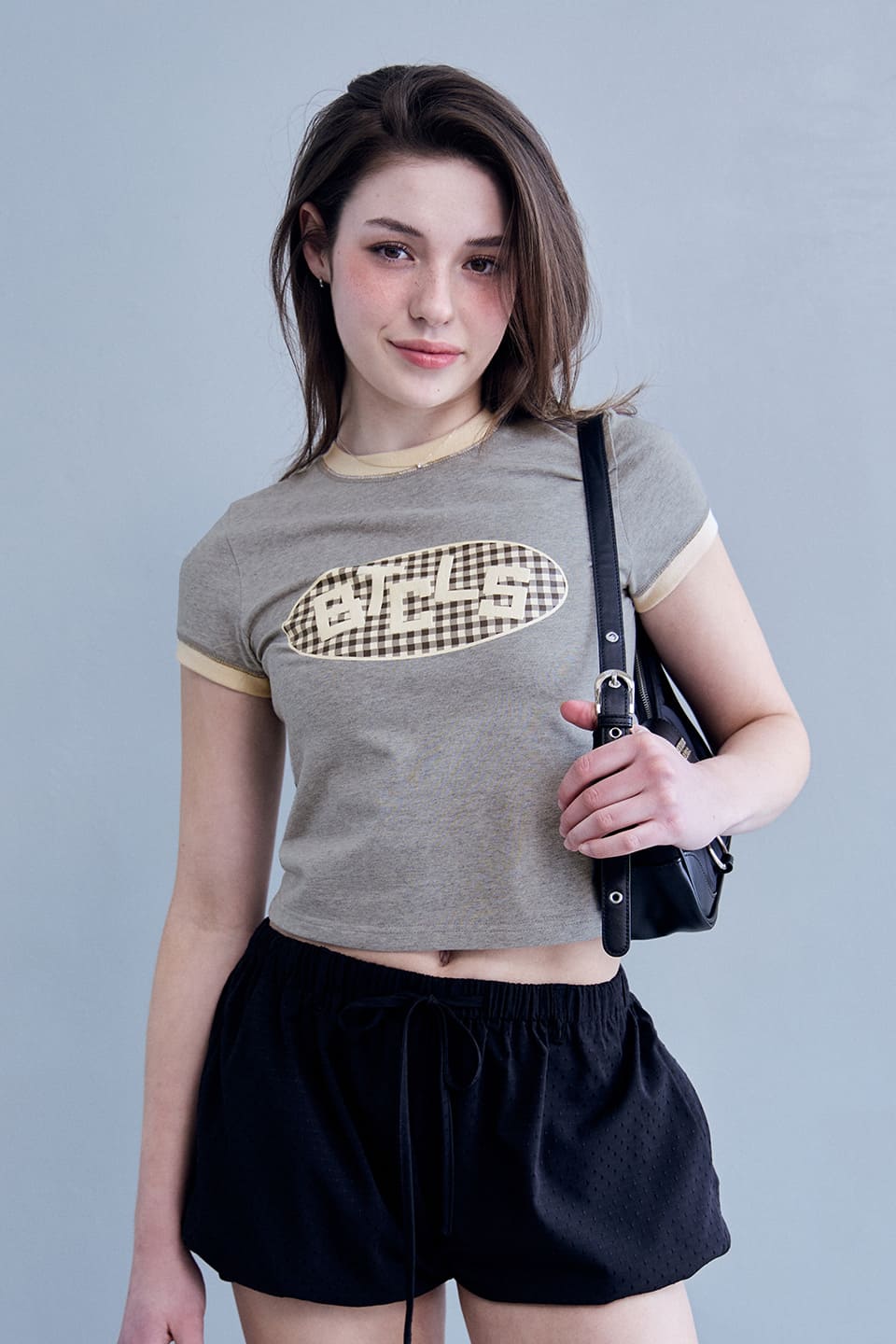 ハイジ チェック リンガー Tシャツ-グレー | BITTERCELLS | HANA(ハナ) #6