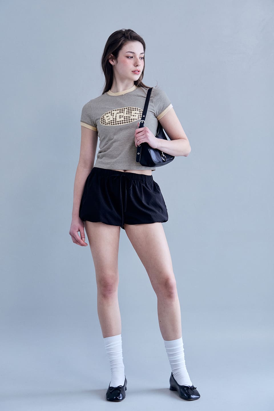 ハイジ チェック リンガー Tシャツ-グレー | BITTERCELLS | HANA(ハナ) #7