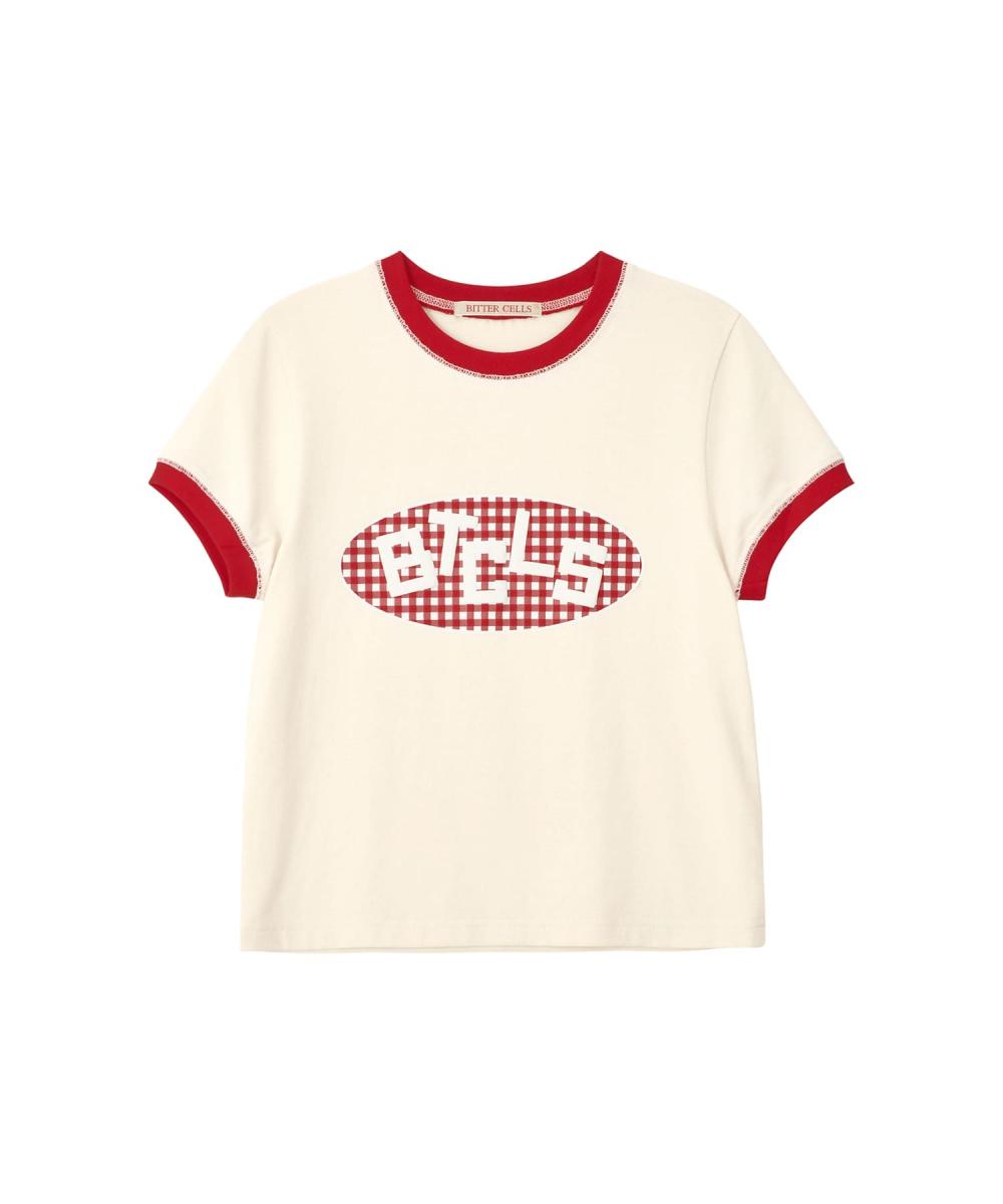 ハイジ チェック リンガー Tシャツ-クリーム | BITTERCELLS | HANA(ハナ) #5