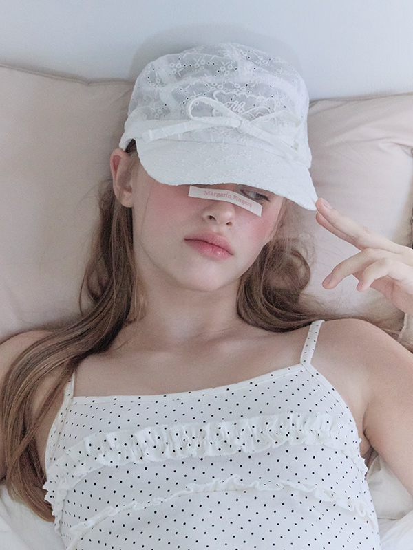 レースラベル キャンプキャップ（ホワイト） | Margarin Fingers | HANA(ハナ) #2