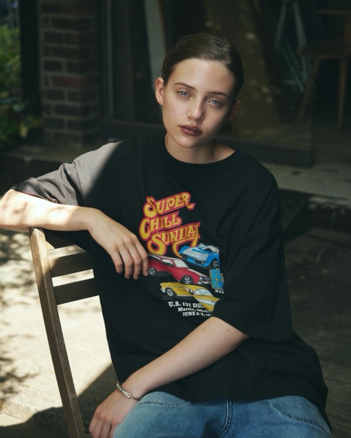 チル サンデー Tシャツ_ブラック | BONRROW | HANA(ハナ) #6