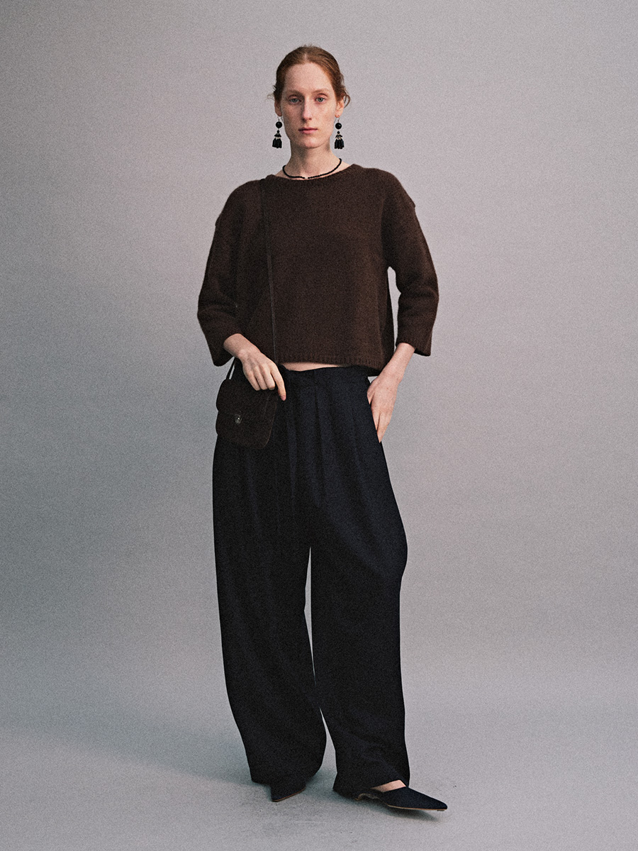 ROUNDY SLEEVE KNIT_BROWN | ETHOS | HANA(ハナ) #3