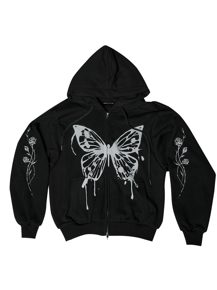 バタフライスプラッタージップアップ #ブラック | Darling You Are Bad | HANA(ハナ) #4