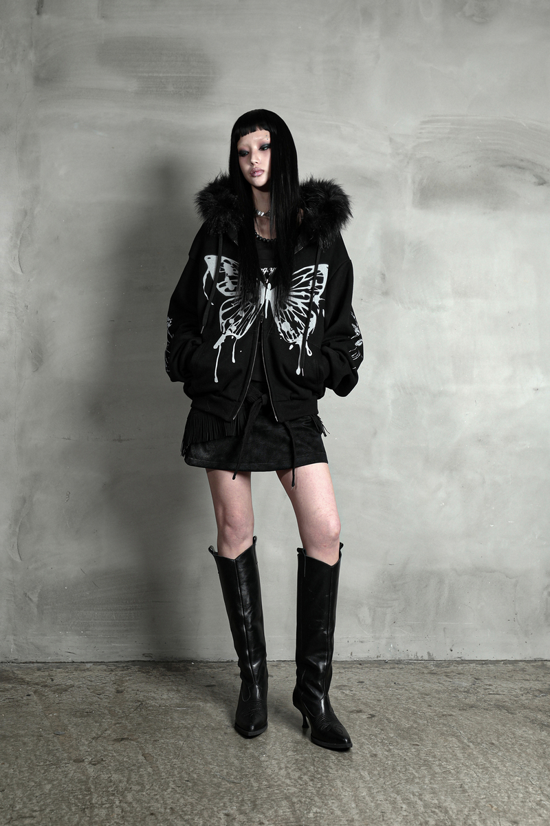 バタフライスプラッタージップアップ #ブラック | Darling You Are Bad | HANA(ハナ) #6