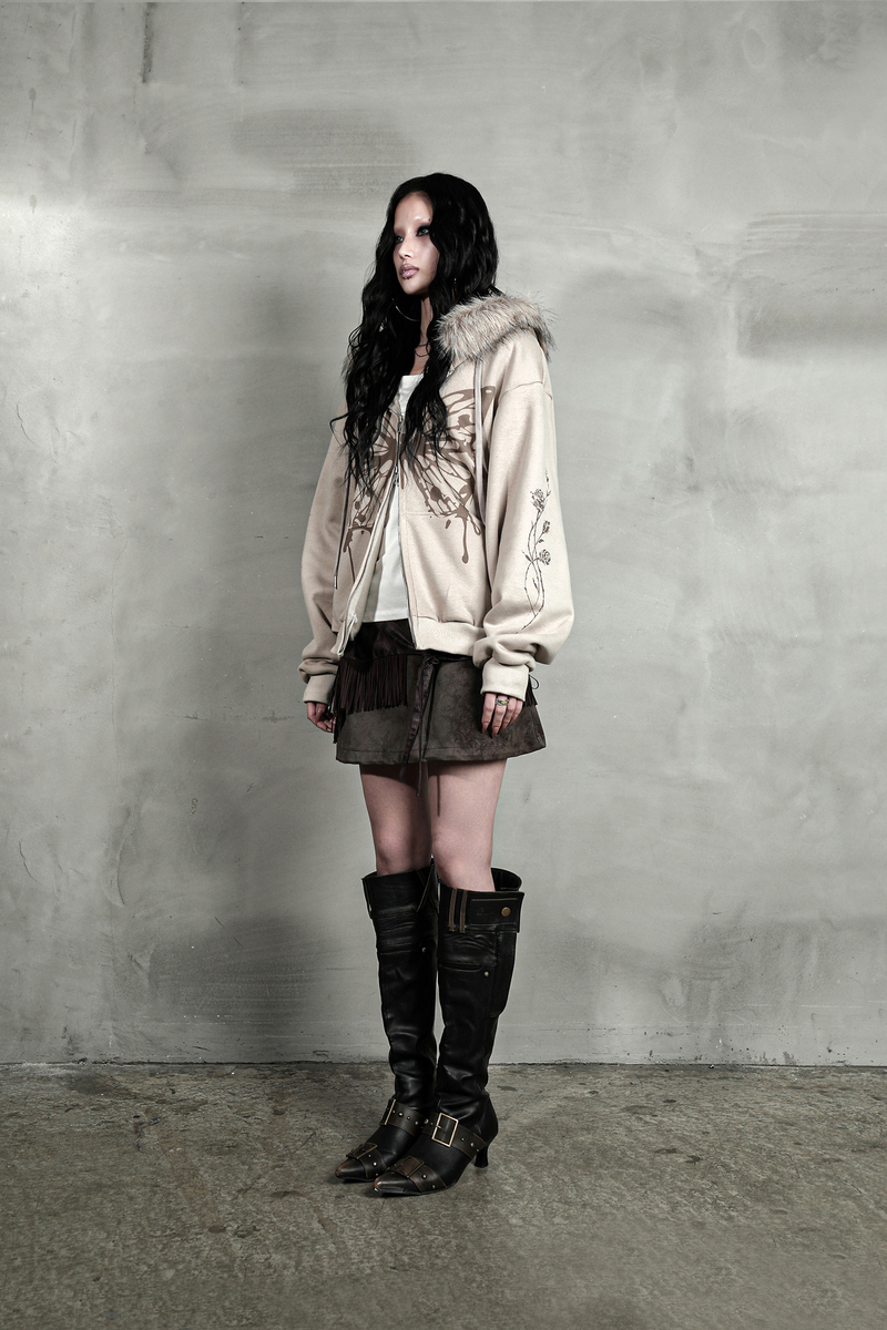 バタフライスプラッタージップアップ #ベージュ | Darling You Are Bad | HANA(ハナ) #6