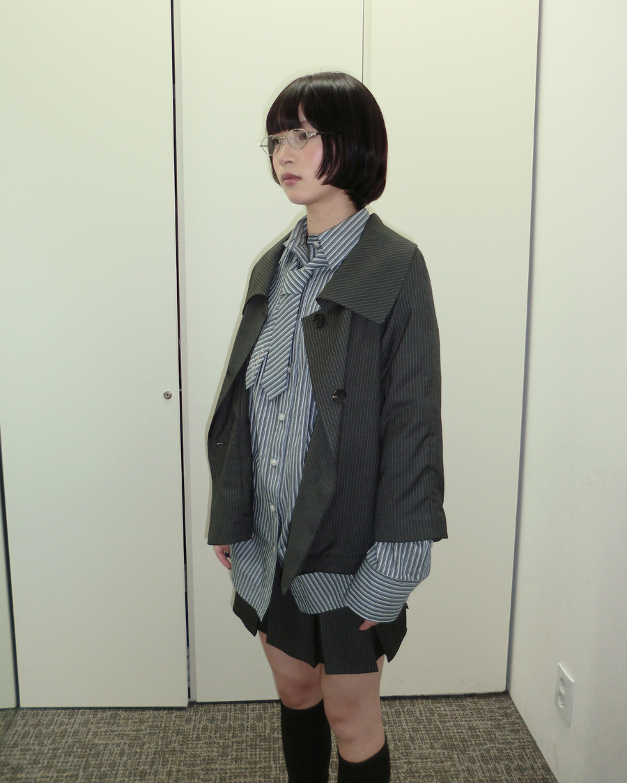 スクールオーバーシャーリングシャツ (ブルーマルチ) | Hetit | HANA(ハナ) #12