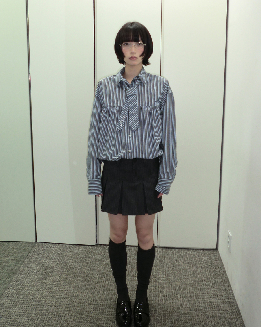スクールオーバーシャーリングシャツ (ブルーマルチ) | Hetit | HANA(ハナ) #6