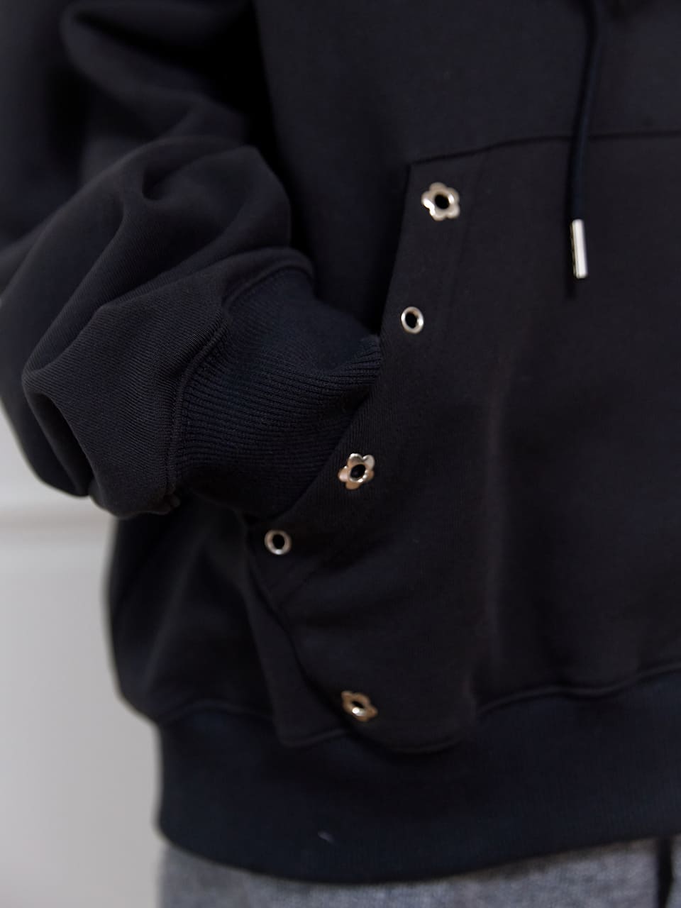 フラワーアイレットフーディー - ブラック | MEENDERI | HANA(ハナ) #4