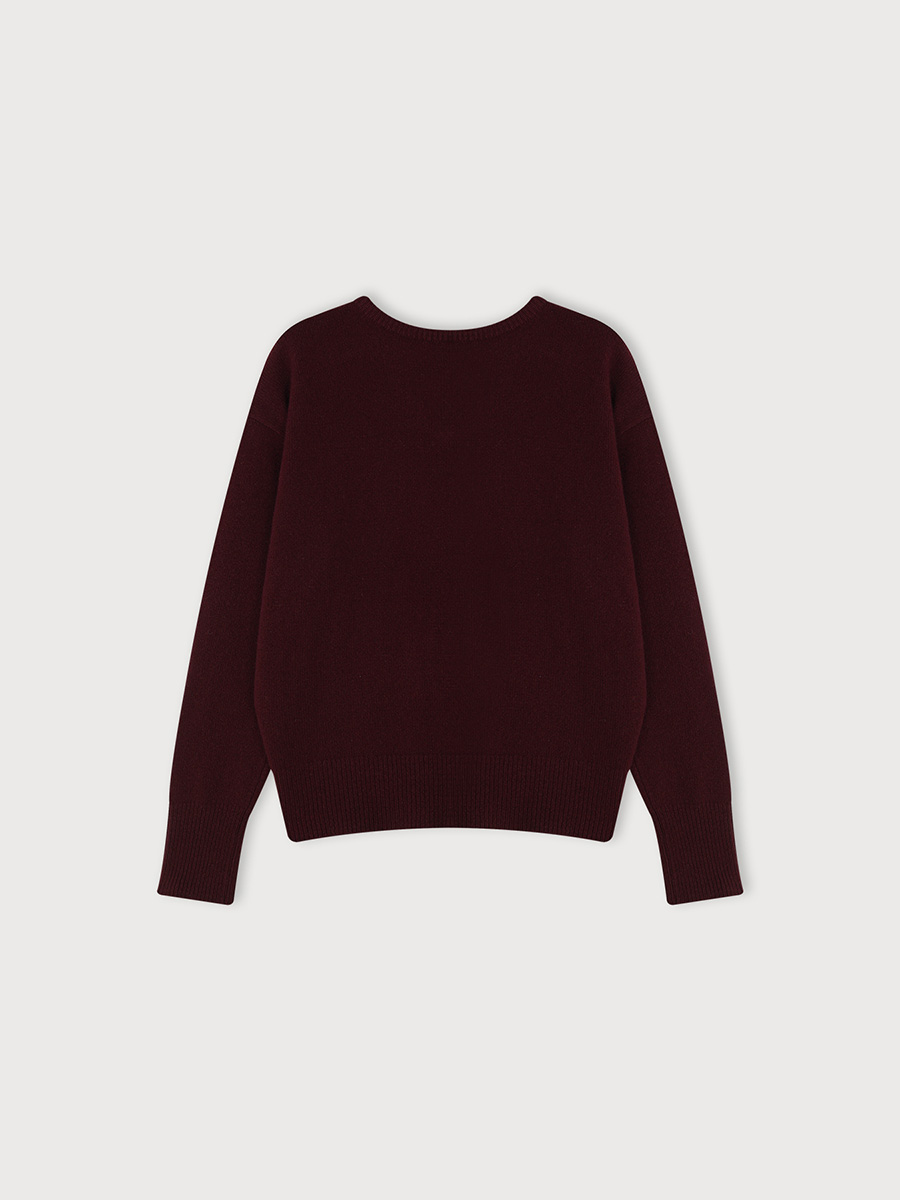 GEELONG V-NECK KNIT_DEEP WINE | ETHOS | HANA(ハナ) #2