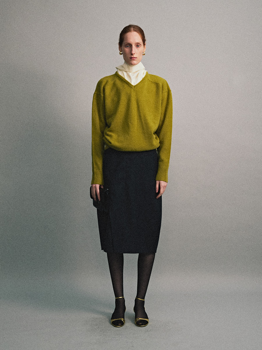 GEELONG V-NECK KNIT_OLIVE | ETHOS | HANA(ハナ) #3