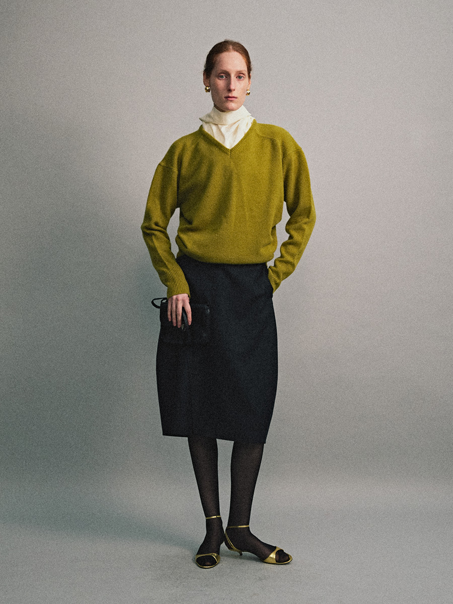 GEELONG V-NECK KNIT_OLIVE | ETHOS | HANA(ハナ) #4