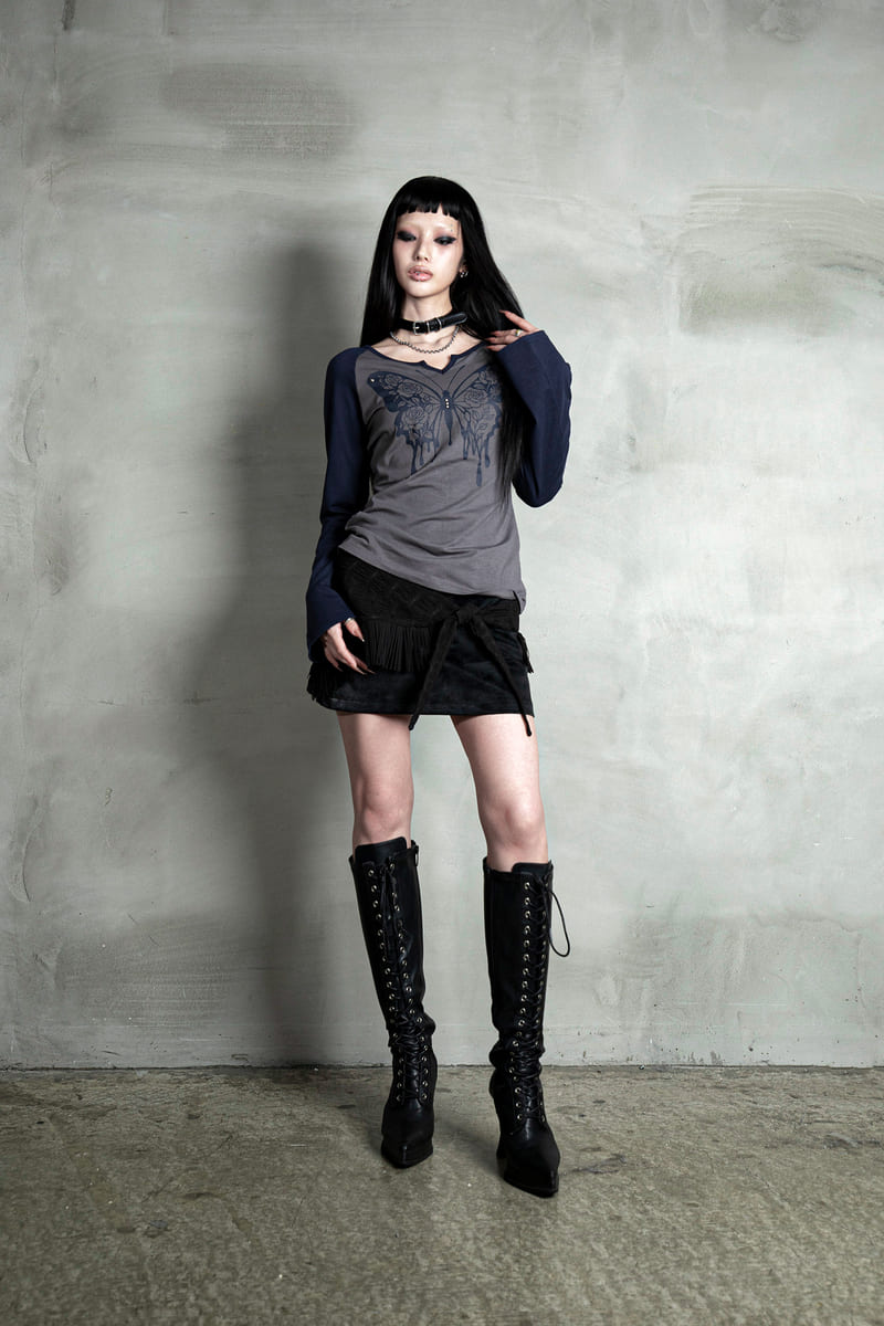 フリンジラップレザースカート #ブラック | Darling You Are Bad | HANA(ハナ) #3