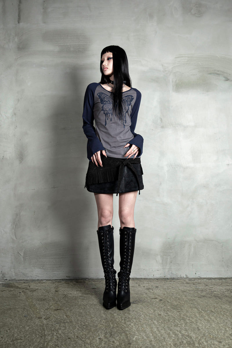 フリンジラップレザースカート #ブラック | Darling You Are Bad | HANA(ハナ) #4