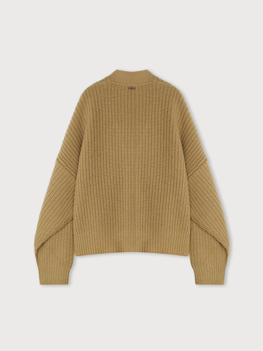 OVERFIT BULKY CARDIGAN_OLIVE | ETHOS | HANA(ハナ) #2