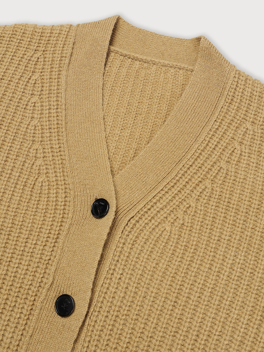 OVERFIT BULKY CARDIGAN_OLIVE | ETHOS | HANA(ハナ) #3