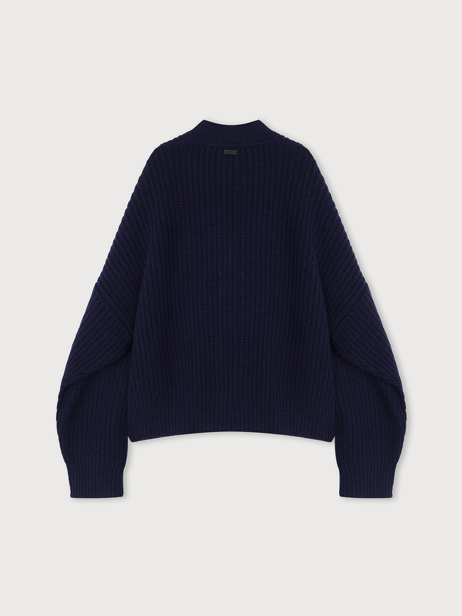 OVERFIT BULKY CARDIGAN_NAVY | ETHOS | HANA(ハナ) #2
