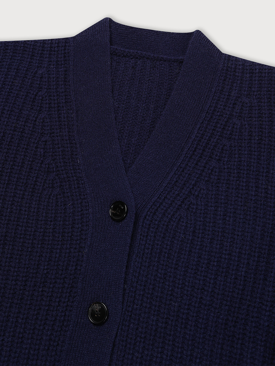 OVERFIT BULKY CARDIGAN_NAVY | ETHOS | HANA(ハナ) #3
