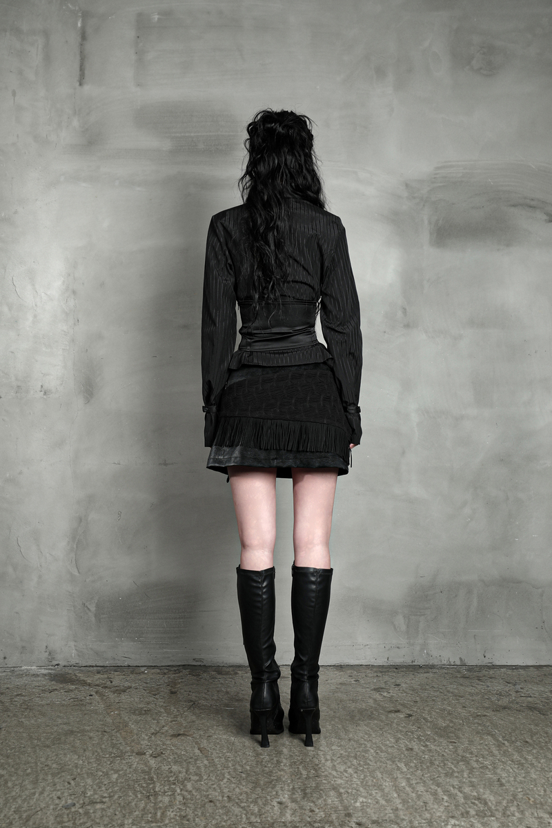 サテンミックスコルセットシャツ #ブラックストライプ | Darling You Are Bad | HANA(ハナ) #7