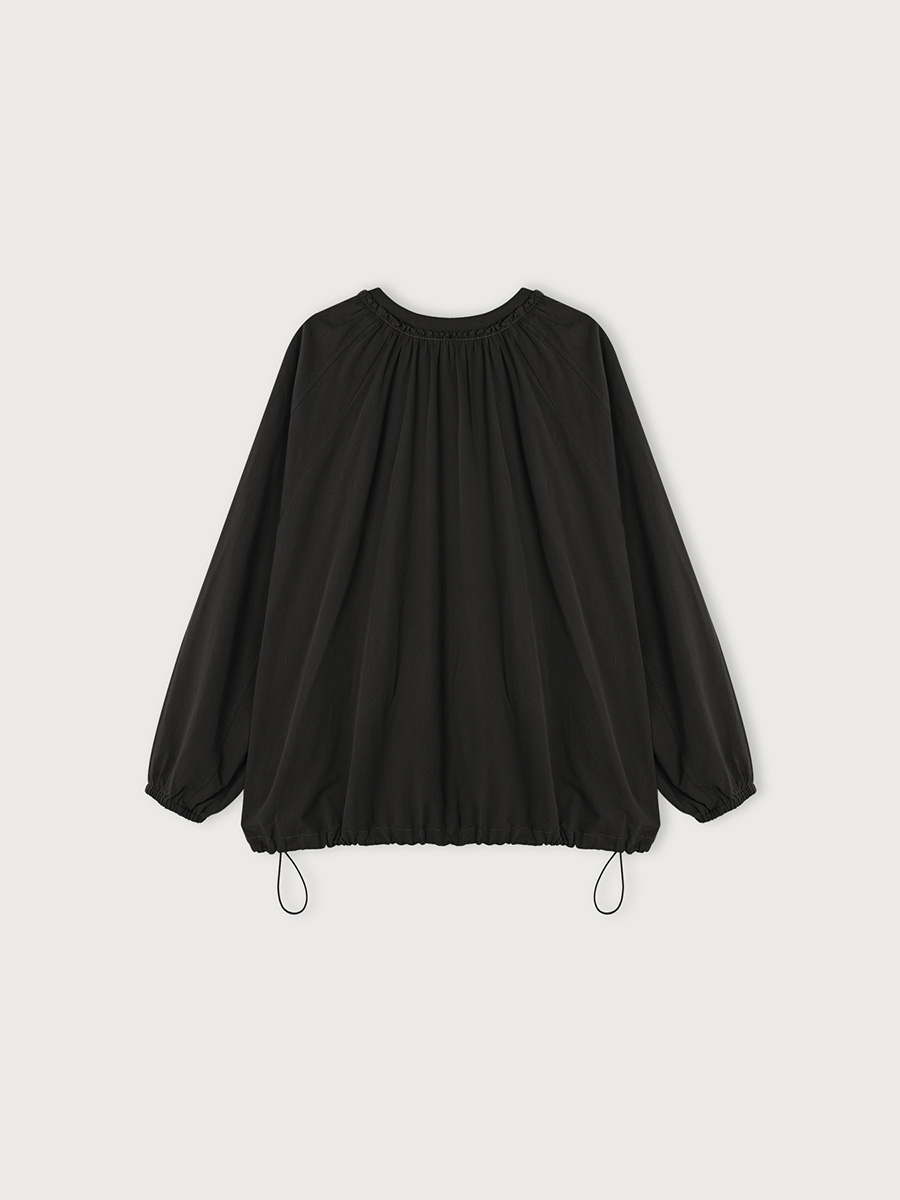 SHIRRING NECK ZIPPER BLOUSE_BLACK | ETHOS | HANA(ハナ) #2