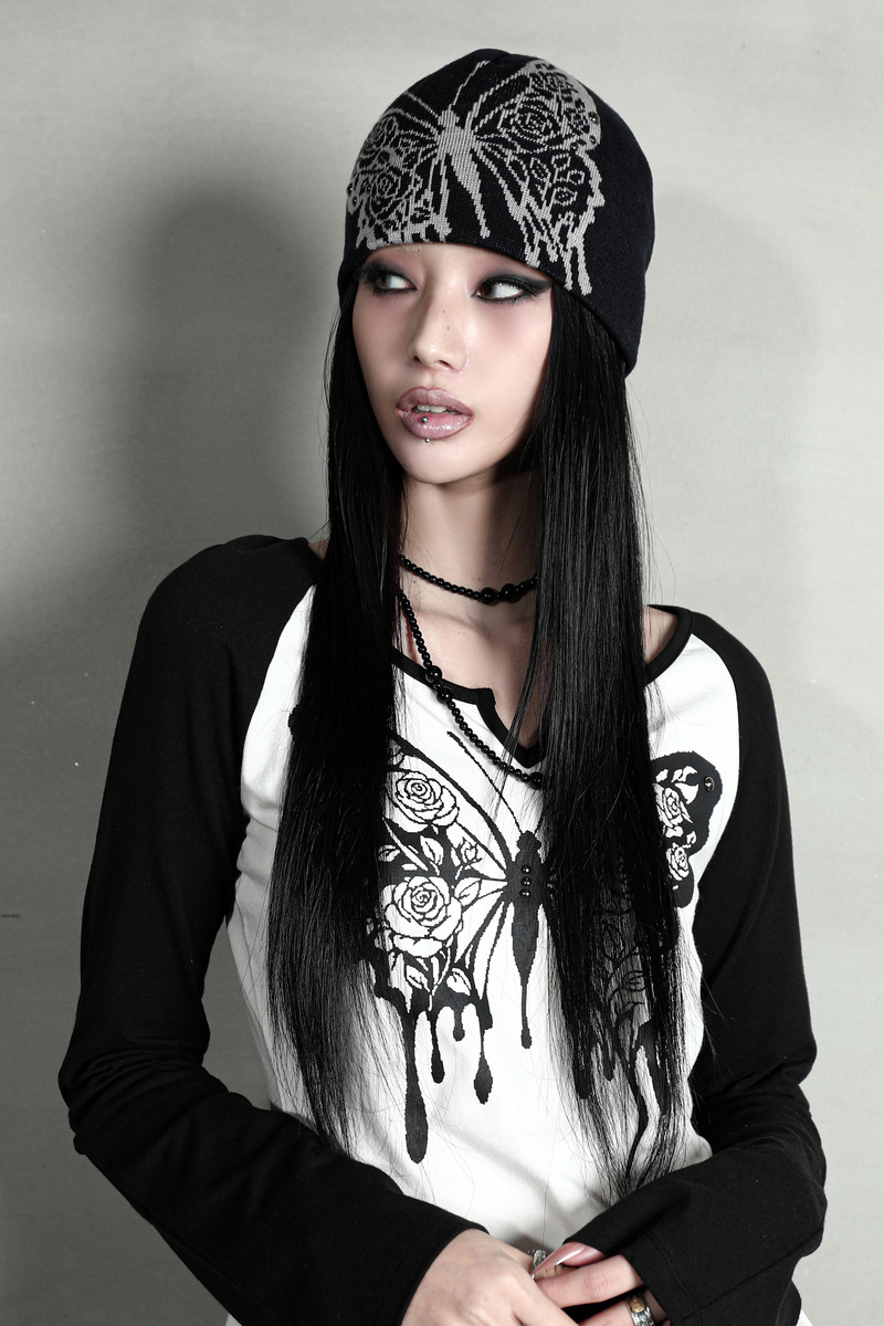 ローズバタフライビーニー #ブラック | Darling You Are Bad | HANA(ハナ) #4