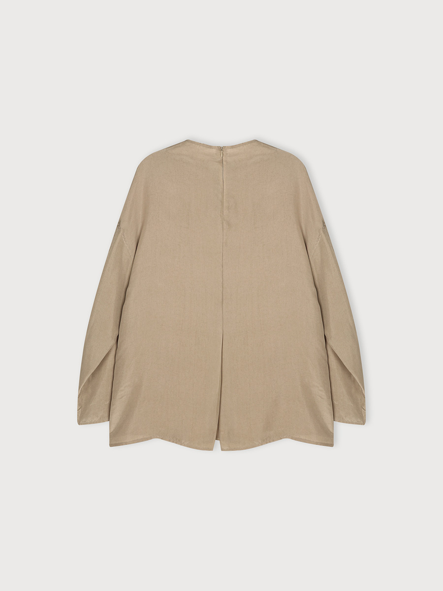 CUPRA SILHOUETTE BLOUSE_ASH BEIGE | ETHOS | HANA(ハナ) #2