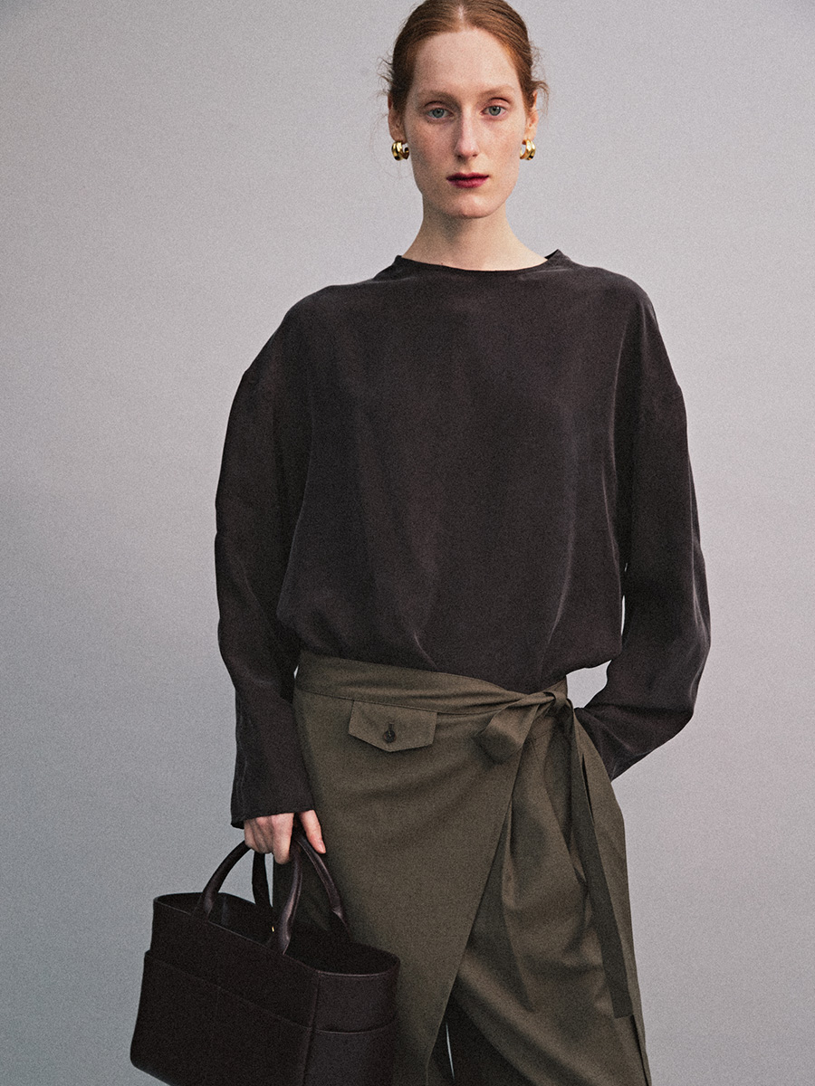 CUPRA SILHOUETTE BLOUSE_DEEP BROWN | ETHOS | HANA(ハナ) #5