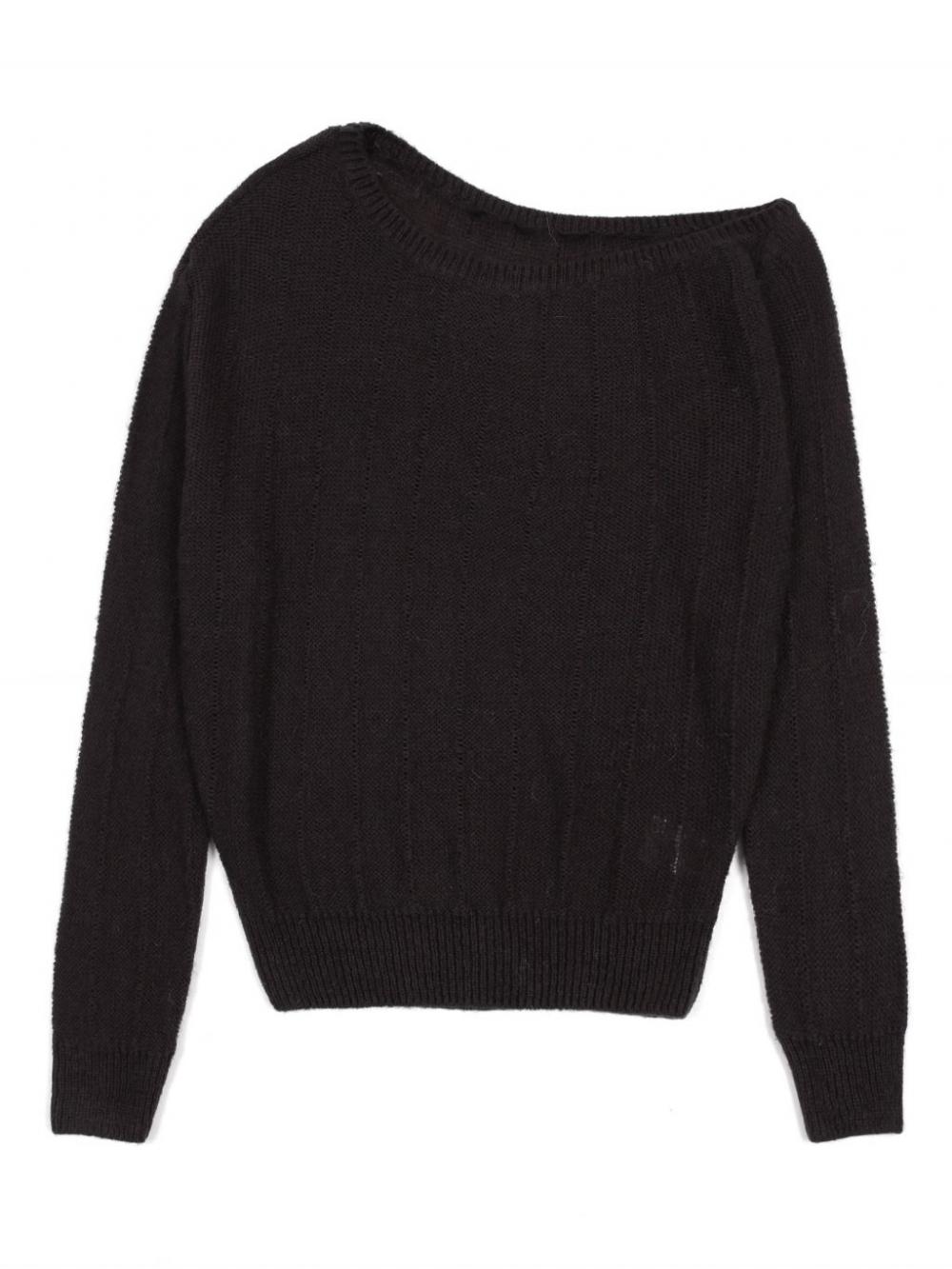 ローズブローチワンショルダーニット (チャコール) | ASURA | HANA(ハナ) #13