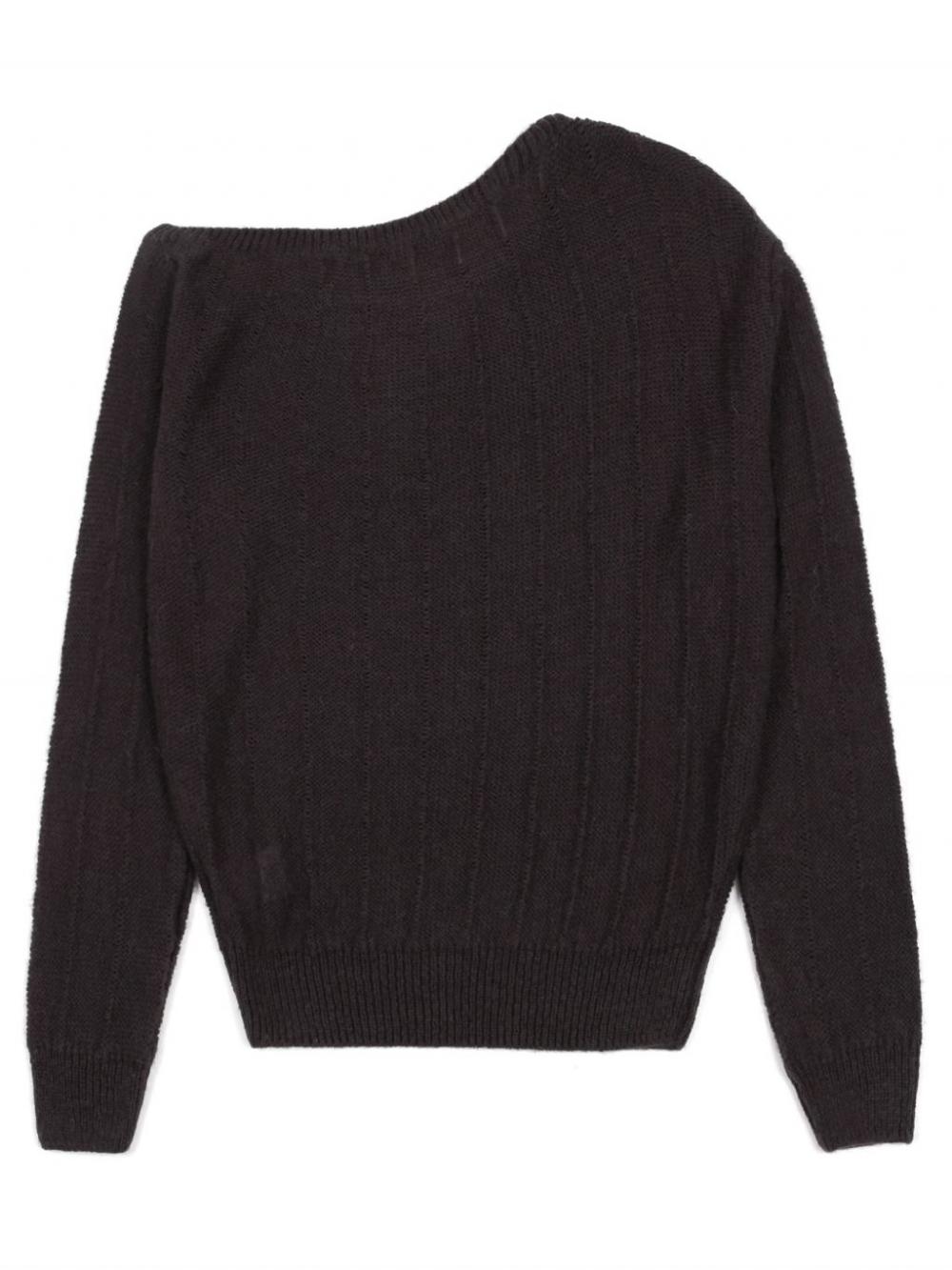 ローズブローチワンショルダーニット (チャコール) | ASURA | HANA(ハナ) #14