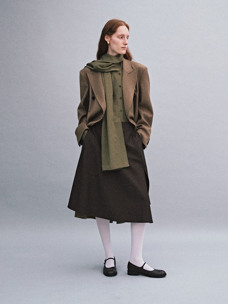 SCARF COLLAR BLOUSE_KHAKI | ETHOS | HANA(ハナ) #9