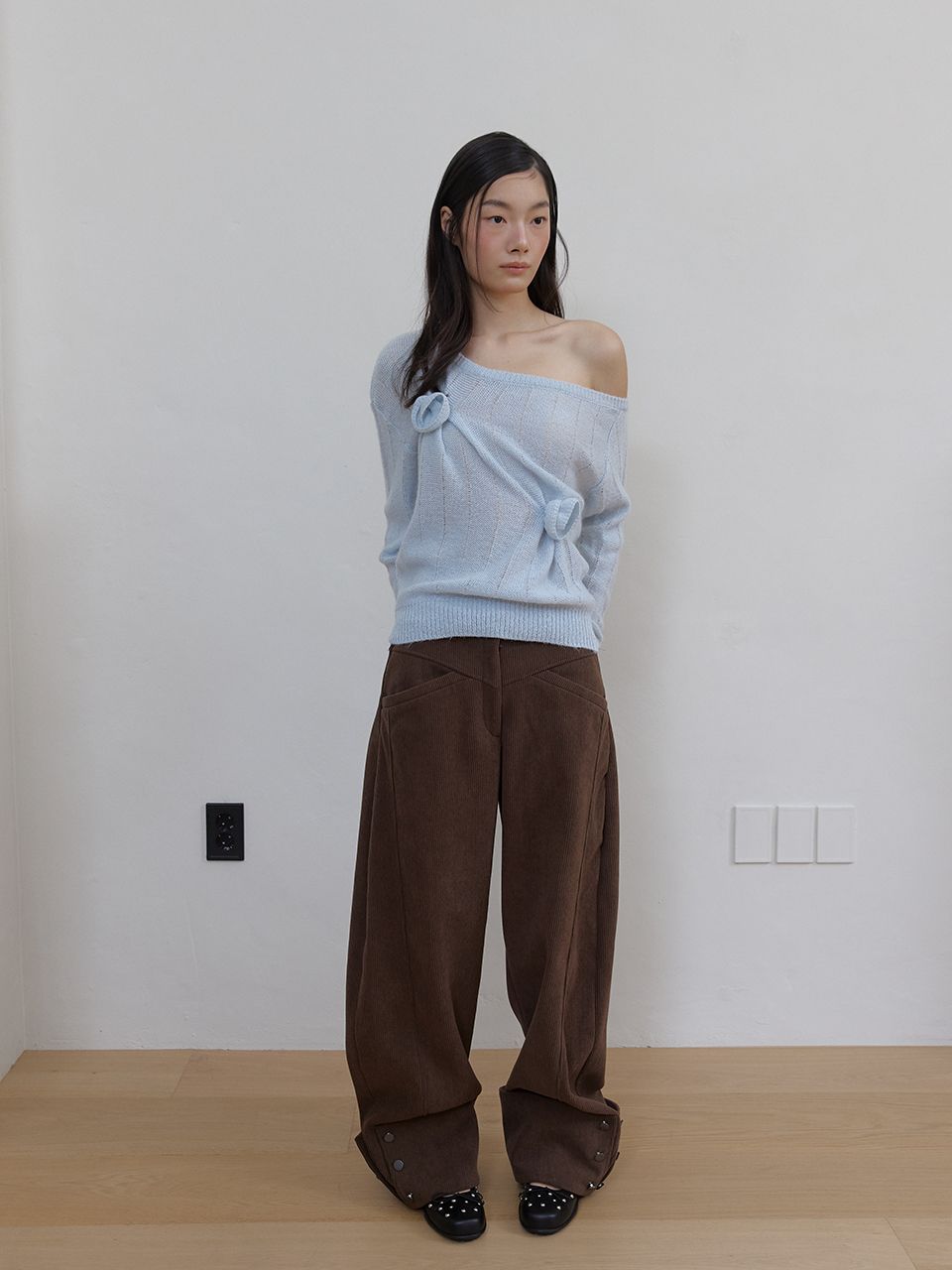 ローズブローチワンショルダーニット (スカイブルー) | ASURA | HANA(ハナ) #2