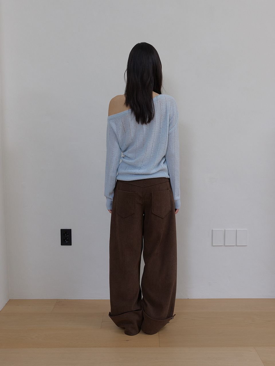 ローズブローチワンショルダーニット (スカイブルー) | ASURA | HANA(ハナ) #15