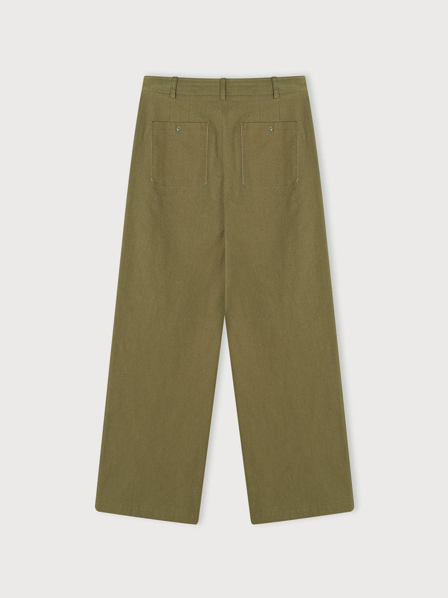 CUT OUT LINE PANTS_KHAKI BROWN | ETHOS | HANA(ハナ) #2