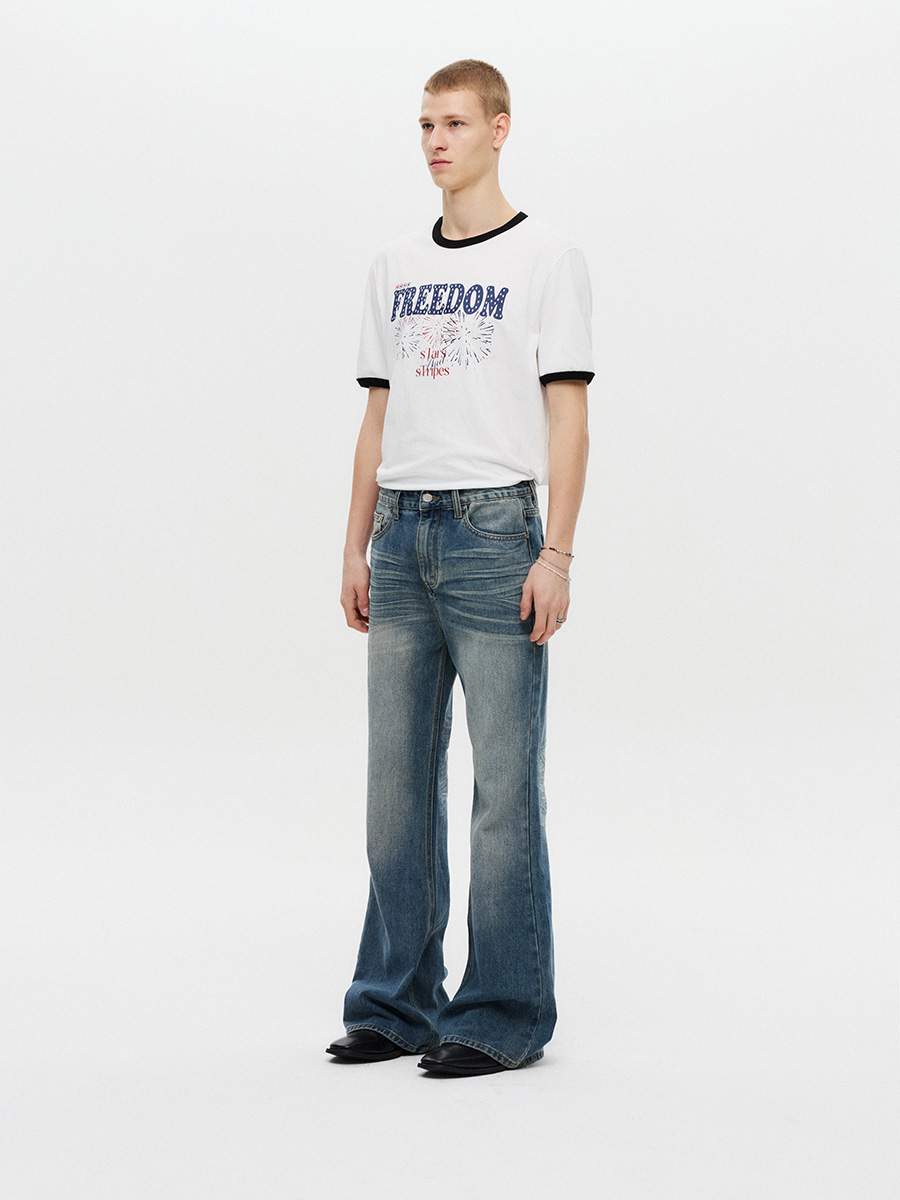 フリーダムシルケットハーフリンガーTシャツ（ホワイト） | DNSR | HANA(ハナ) #7