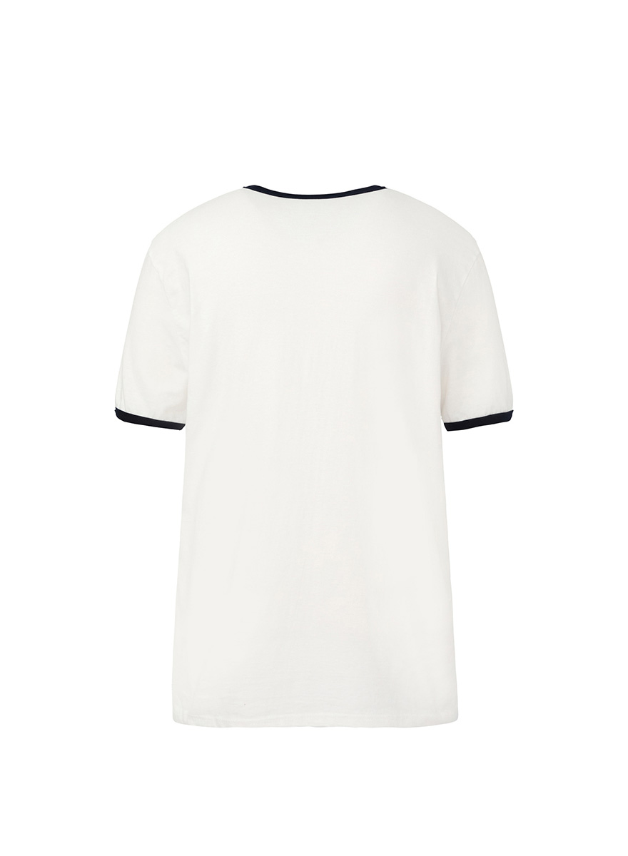 フリーダムシルケットハーフリンガーTシャツ（ホワイト） | DNSR | HANA(ハナ) #9
