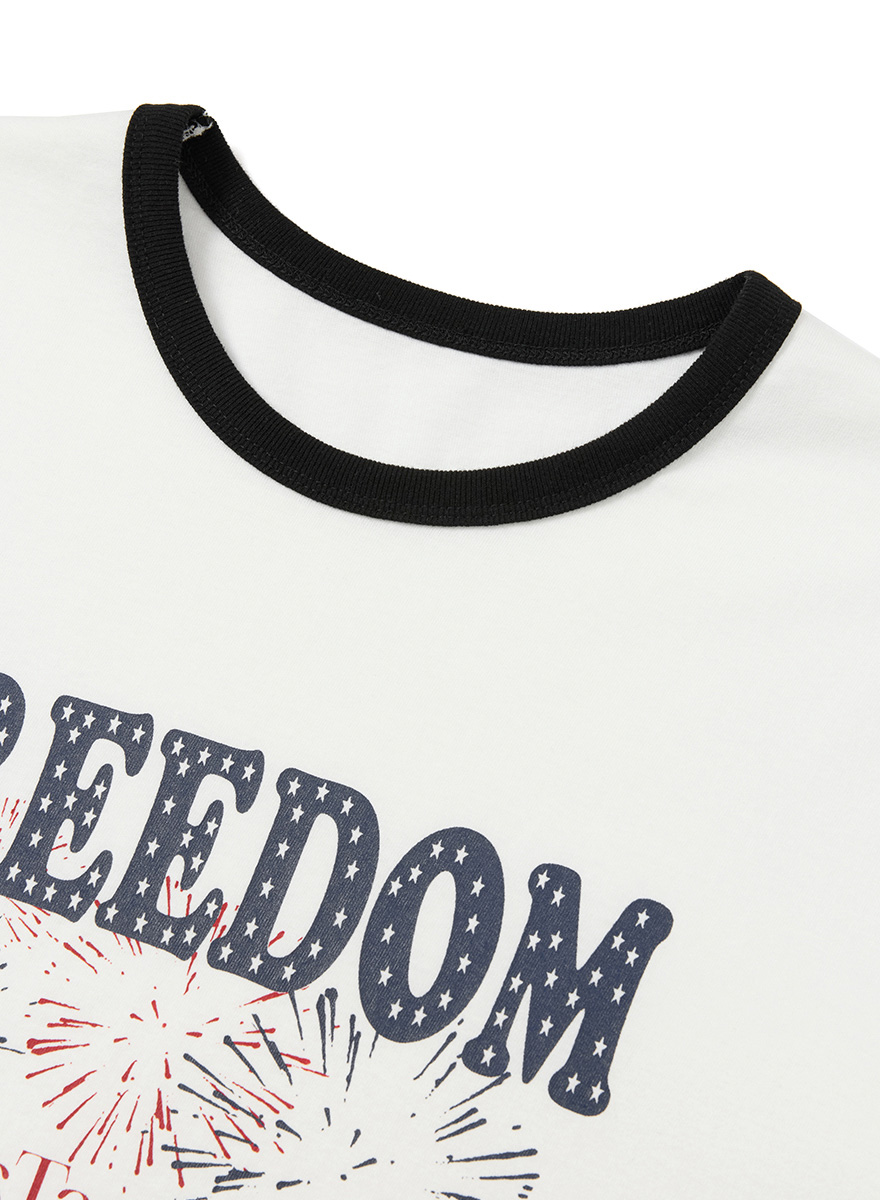 フリーダムシルケットハーフリンガーTシャツ（ホワイト） | DNSR | HANA(ハナ) #10