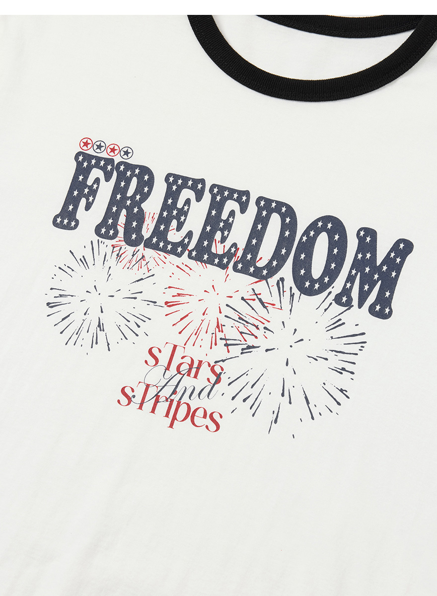 フリーダムシルケットハーフリンガーTシャツ（ホワイト） | DNSR | HANA(ハナ) #11