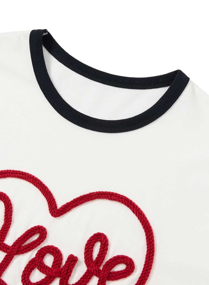 ハートループシルケットハーフリンガーTシャツ（ホワイト） | DNSR | HANA(ハナ) #10