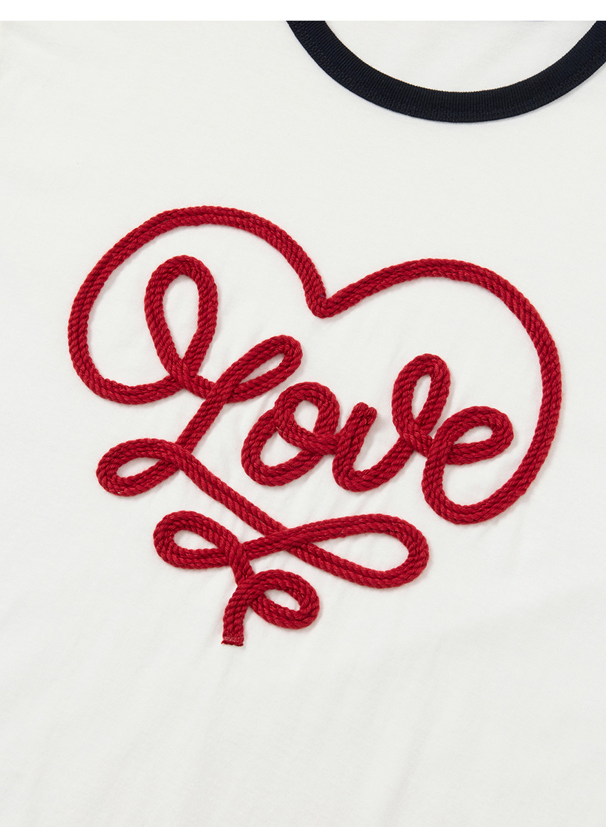 ハートループシルケットハーフリンガーTシャツ（ホワイト） | DNSR | HANA(ハナ) #11