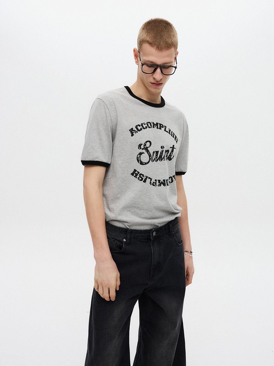 セイントシルケットハーフリンガーTシャツ（グレー） | DNSR | HANA(ハナ) #3