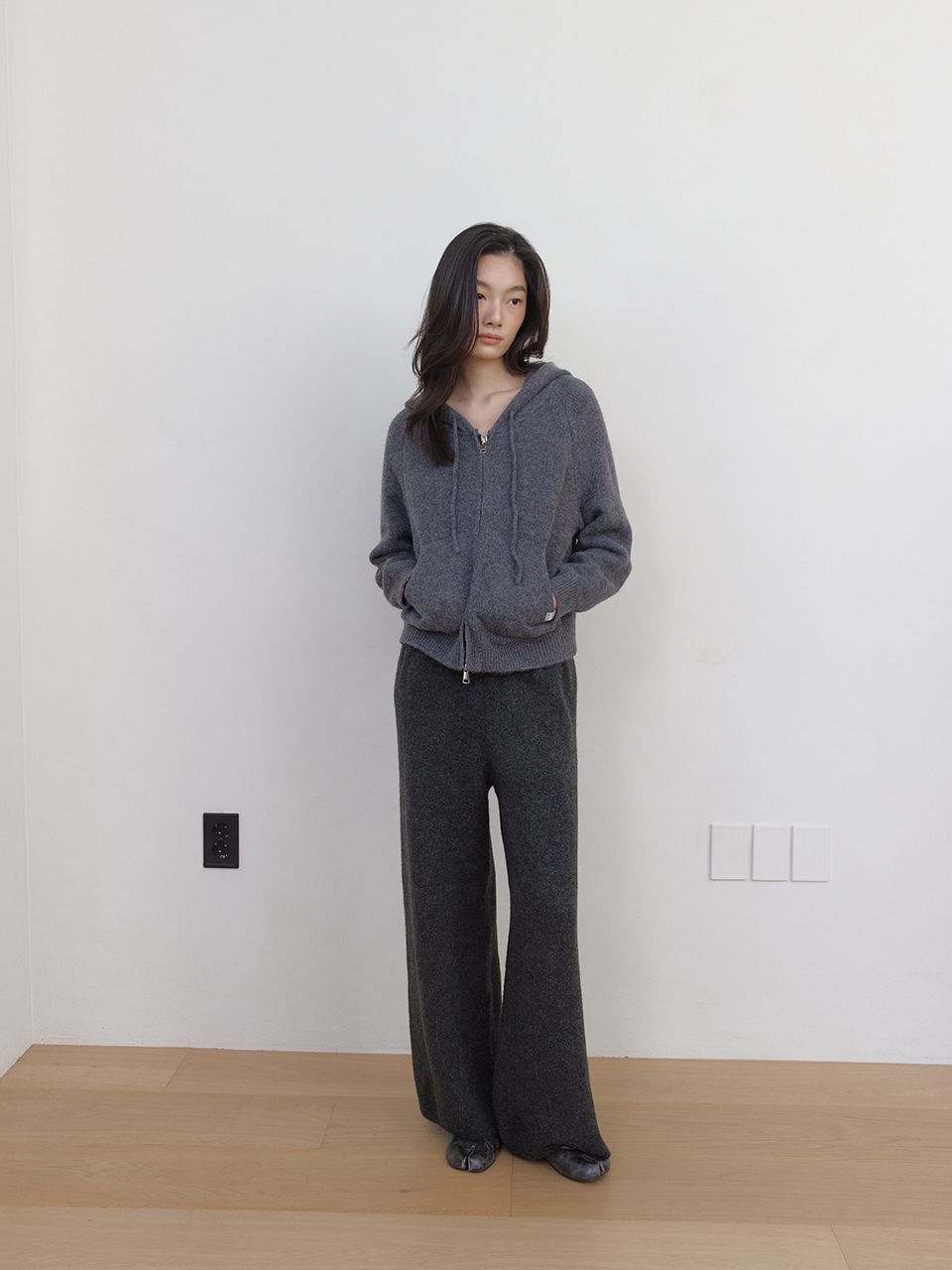 AS BASIC ニットワイドパンツ (ダークグレー) | ASURA | HANA(ハナ) #2