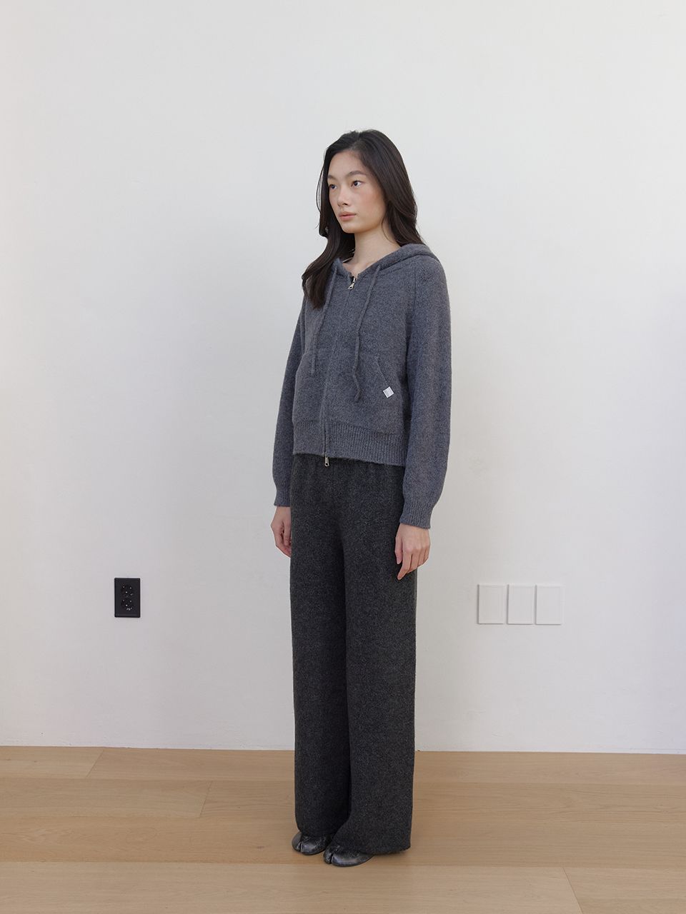 AS BASIC ニットワイドパンツ (ダークグレー) | ASURA | HANA(ハナ) #10