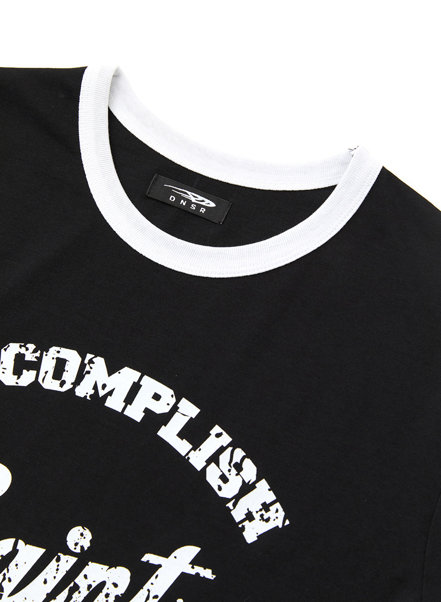 セイントシルケットハーフリンガーTシャツ（ブラック） | DNSR | HANA(ハナ) #3