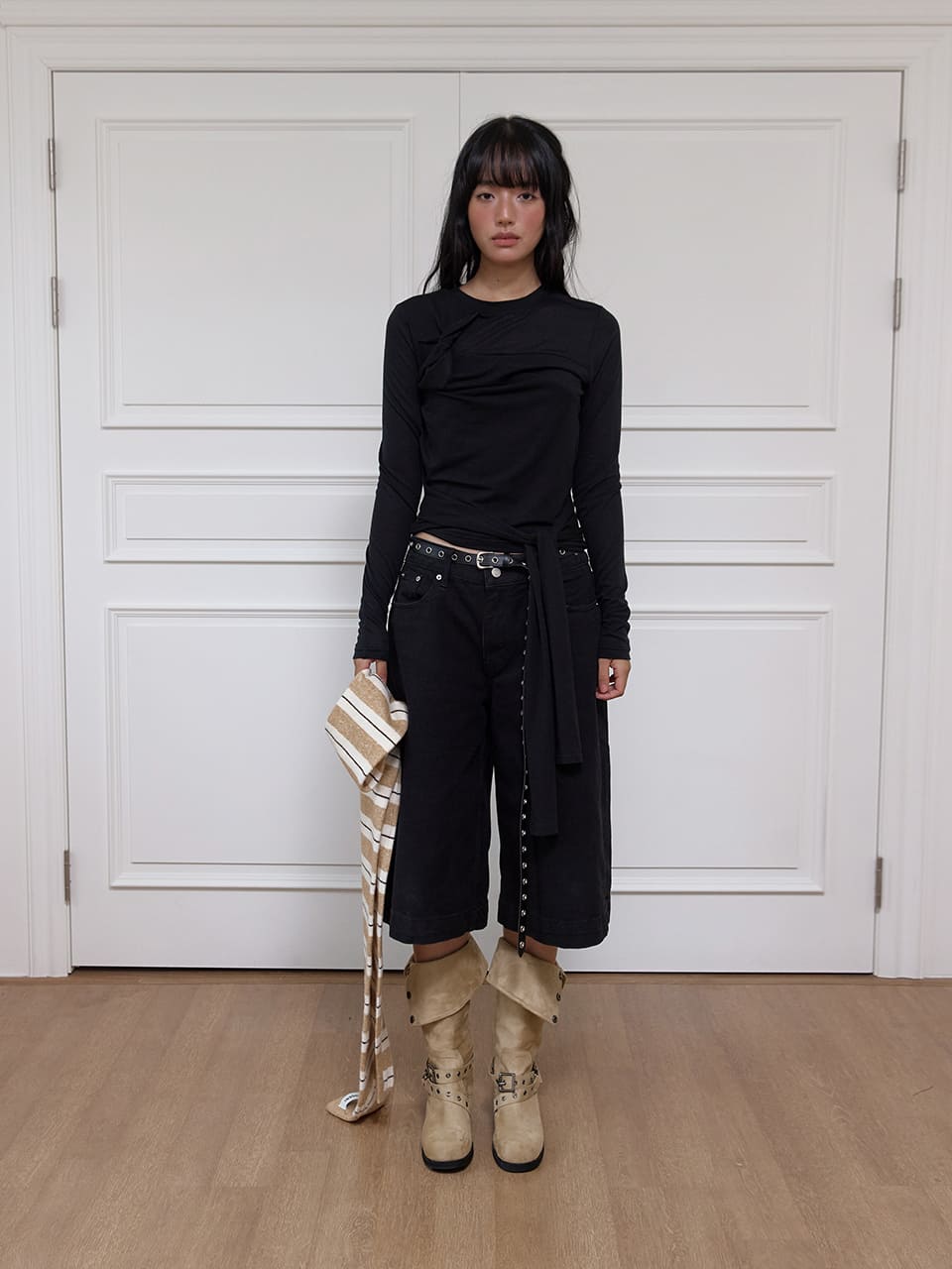 ツイストシアータイドトップ - ブラック | MEENDERI | HANA(ハナ) #2