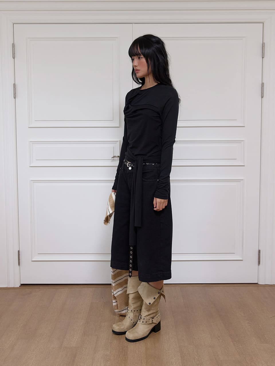 ツイストシアータイドトップ - ブラック | MEENDERI | HANA(ハナ) #3